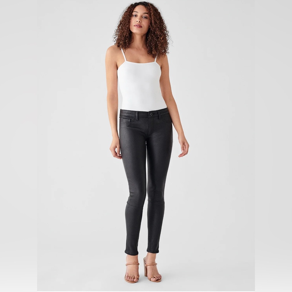DL1961 'EMMA' Black Coated EMMA Smart Denim Power Legging Jeans  -SIZE 25 | NWT